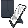 kwmobile Origami Case Compatible with Pocketbook InkPad 4 / Color 3 / Color 2 / Vivlio InkPad 4 / InkPad Color 3 Case - Slim PU Leather Cover with Stand - Dark Blue