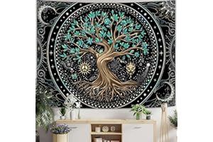 Lunerfex Tree of Life Tapastry Butterfly Moon Tapastry Flower Tree Tapastry Mandala Wall Hanging for Bedroom and Living Room Decor Tree of Life 36×48 Inches