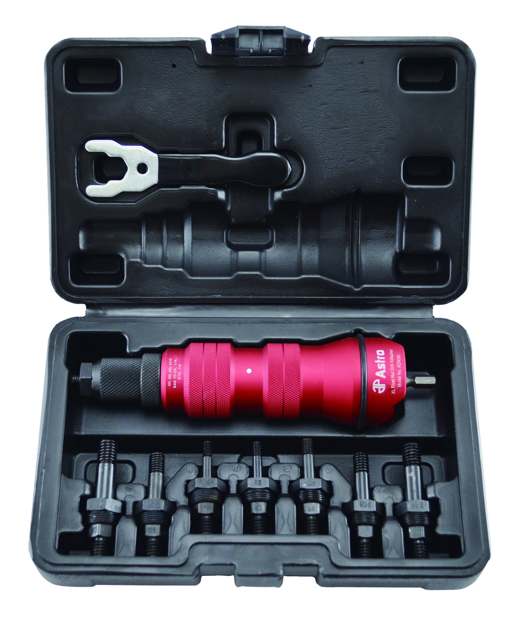 Astro Pneumatic Tool ADN38 XL Rivet Nut Drill Adapter Kit - 3/8