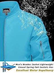 TACVASEN Bomber Jacket Men Lightweight Jackets