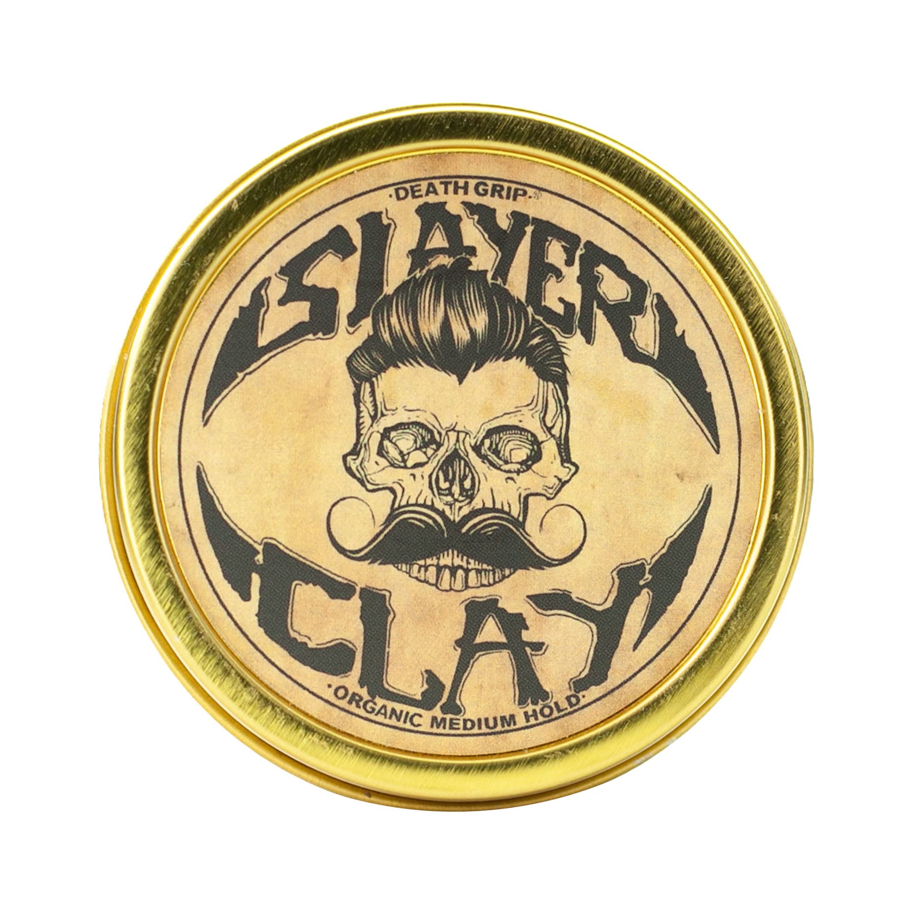 Hair Clay For Men - Slayer Clay Organic Medium Hold 2 Ounce Tin - Like Pomade Cream Or Gel - Shine Free & Non Greasy - Anti Dandruff & Easy To Use Mens Hair Product With Bentonite By Death Grip