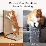 FUKUMARU Cat Scratcher 68cm L-Shaped Cardboard Wall Scratcher Walnut view 6