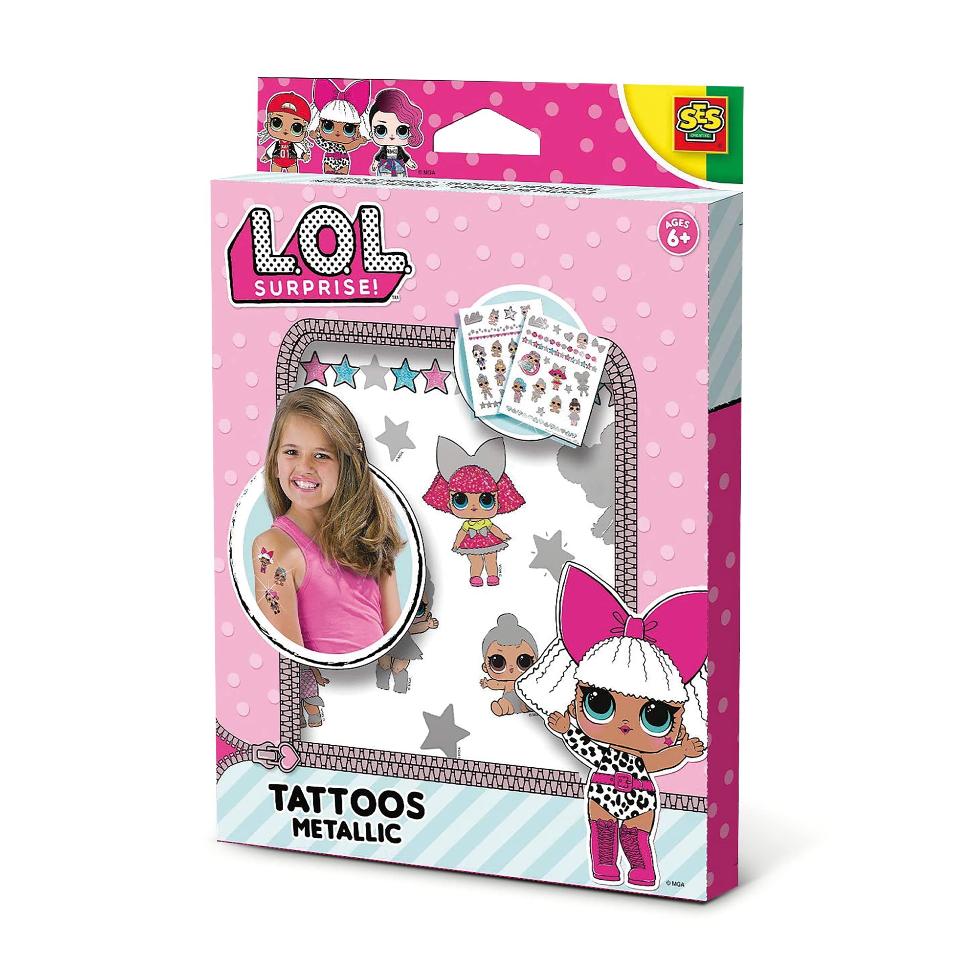 SES Creative 14192 L.O.L. Surprise L.O.L Metallic, Bunte Tattoos