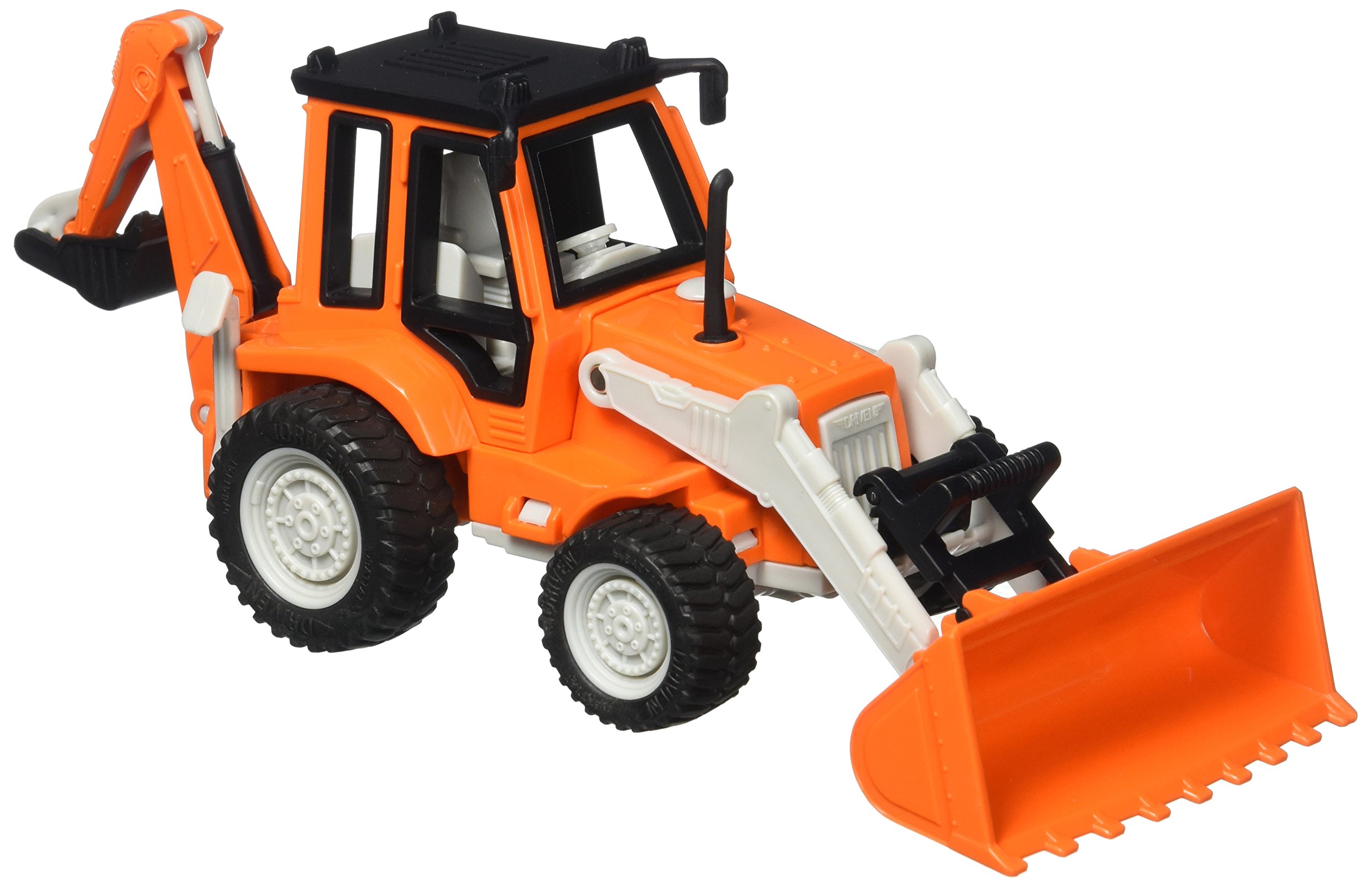 Driven by Battat – 7-Inch Backhoe Loader Toy with Lights & Sounds, Movable Parts, Construction Vehicle for Boys & Girls, Durable Design, Realistic Details, 3+ Years Toy for Kids