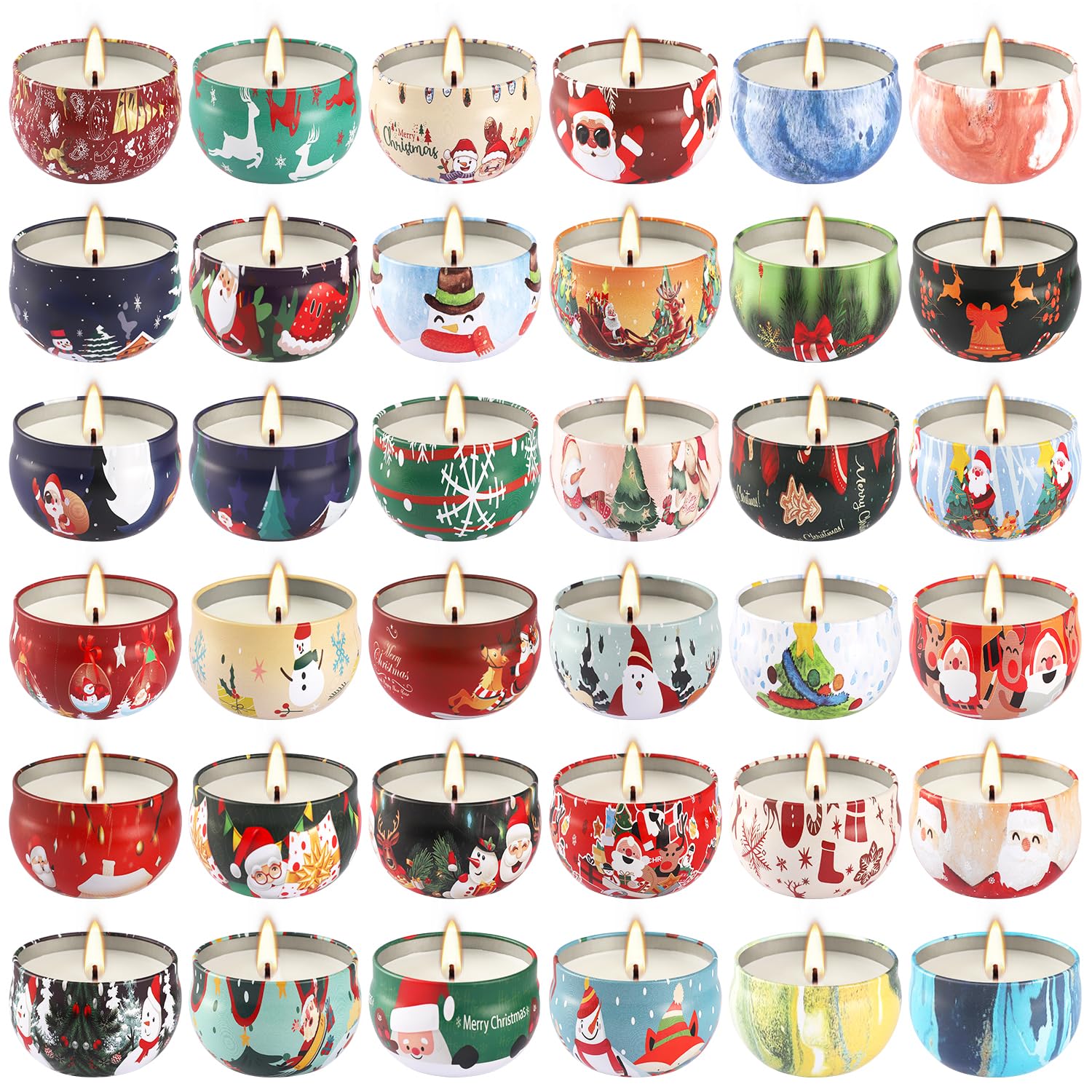 WPONSZU 36 Pack Christmas Scented Candles,Candvent Calendar 2025,Gift Set 2.5oz Strong Fragrance jar Candles,for Home Scented Decoration Birthday Valentine'sDay Image