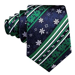 Barry.Wang Christmas Tie for Men with Tie Clip Set