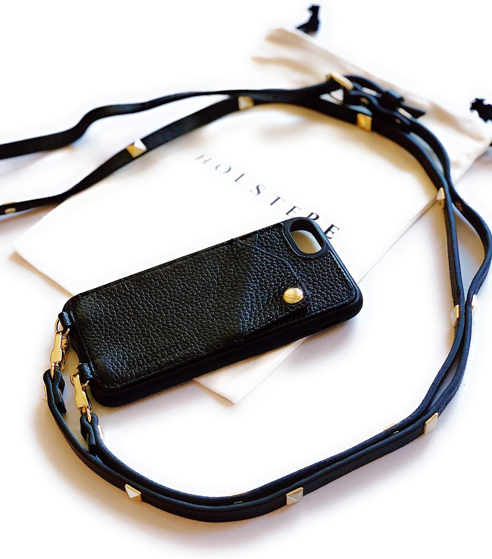 Leather iPhone Case Crossbody - Phone Purse w/Wallet & Strap Black - 6, 6s, 7, 8, PLUS+, X, XS, XR, XS Max - IMPROVED