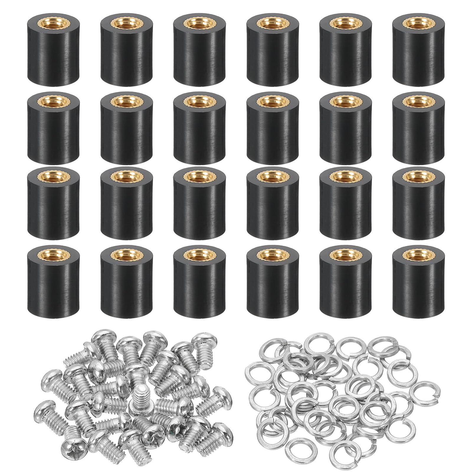 PATIKIL M4x10mm PCB Support Spacer, 24 Set 10mm/0.39" Supporting Height PCB Standoff Isolation Board Stand Column Flat Head Plastic Copper Support for PCB PC Board, Style 1