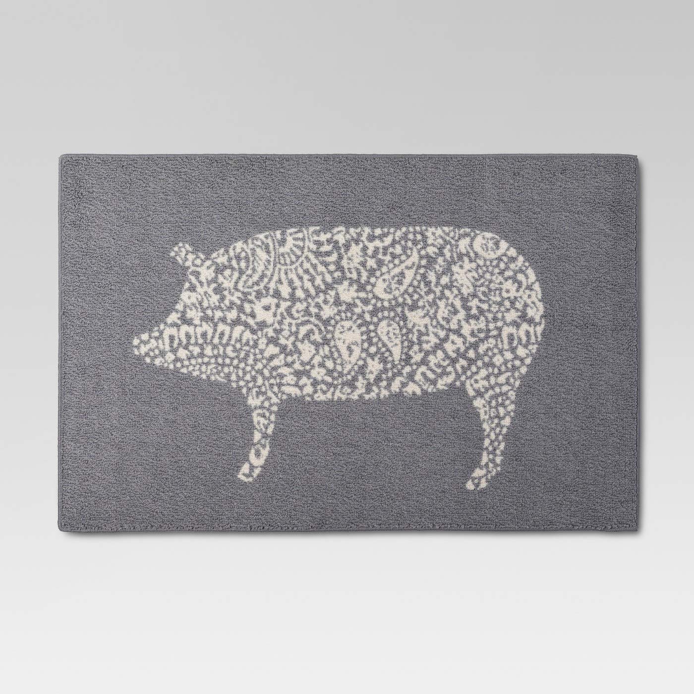 Amazoncom Pig Kitchen Rug Grey 46x30 Garden Outdoor