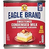 Eagle Brand 14oz Sweetened Condensed Milk, Great for Flan, Cooking, Baking, Drinks, Dessert, Ice Cream, No Artificial Ingredients, Gluten Free, Rich Creamy Flavor, rBST-Free, Kosher-Dairy