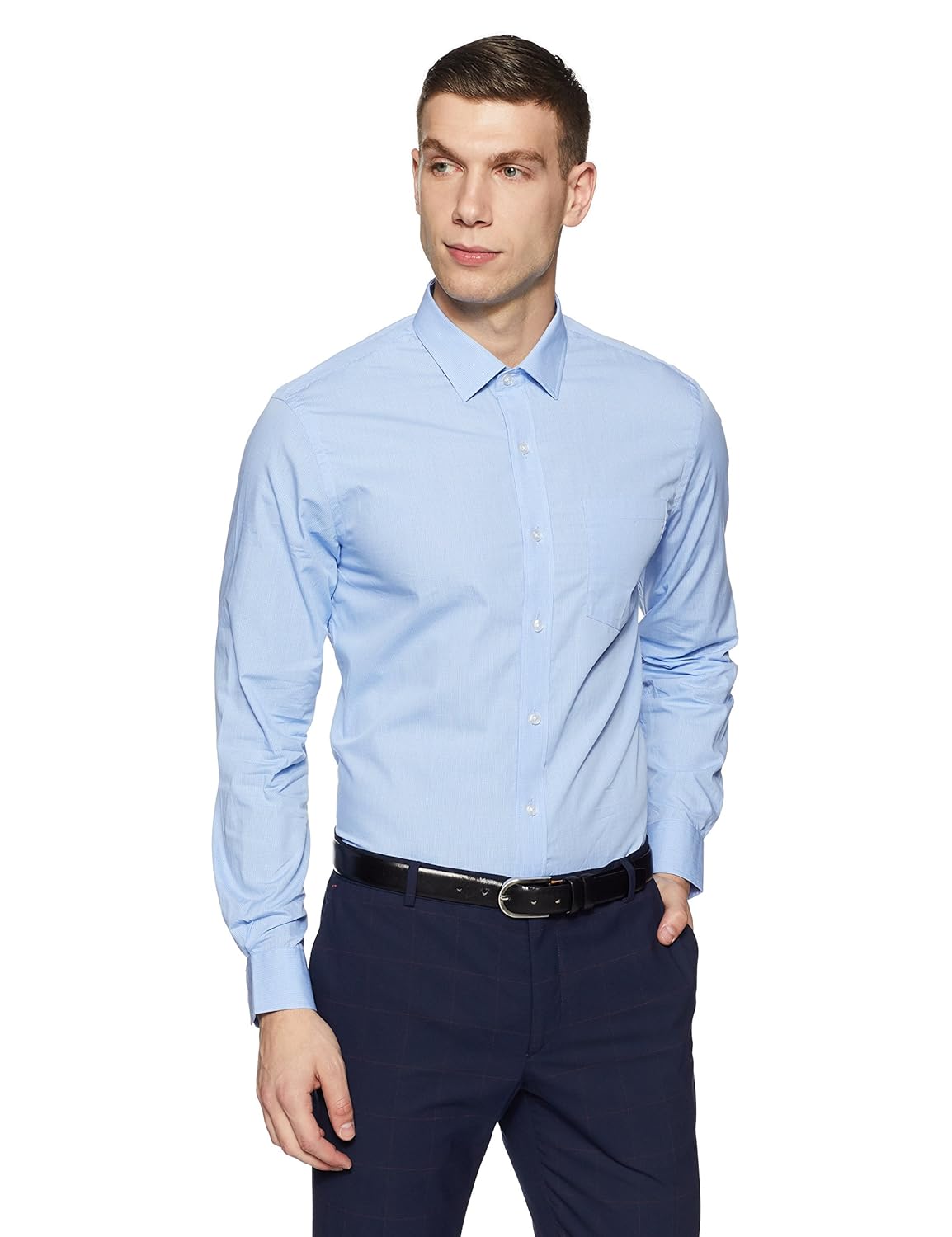 arrow men's checkered slim fit cotton formal shirt