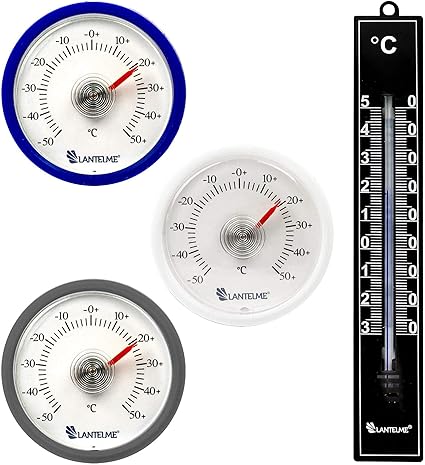 Lantelme - 3 piezas redondas bimetálico termómetro analógico