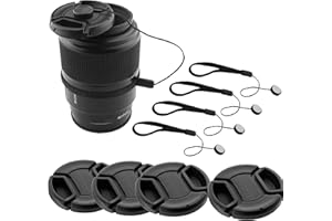CAMKIX 58mm Lens Cap Bundle - 4 Snap-on Lens Caps for DSLR Cameras - 4 Lens Cap Keepers - Microfiber Cleaning Cloth Included - Compatible Nikon, Canon, Sony Cameras (58mm)