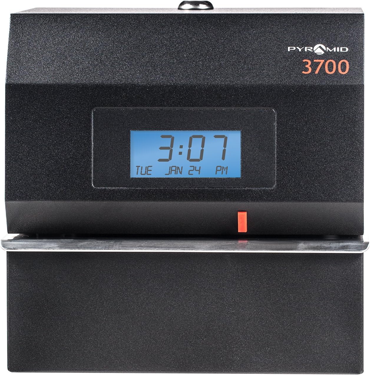 Pyramid Time Systems 3700 Heavy Duty Steel Time Clock and Document Stamp, Prints employee time & up to 14 pre-programmed messages, Made in the USA, Black : Office Products
