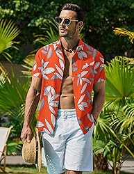 COOFANDY Mens Beach Shirts Aloha Short Sleeve
