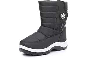 Ahannie Toddler Girls Warm Snow Boots, Kid Outdoor Insulated Winter Boot with Side Zipper