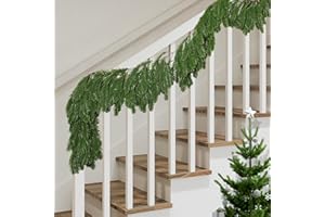 PURPLE STAR 1N 2 Pcs Dense Christmas Norfolk Pine Garland, 6 Ft Single Fork Norfolk Pine Realistic Touch Garland Ornament, Artificial Pines Greenery Garlands for Christmas Holiday Mantle Fireplace Table Home Decor