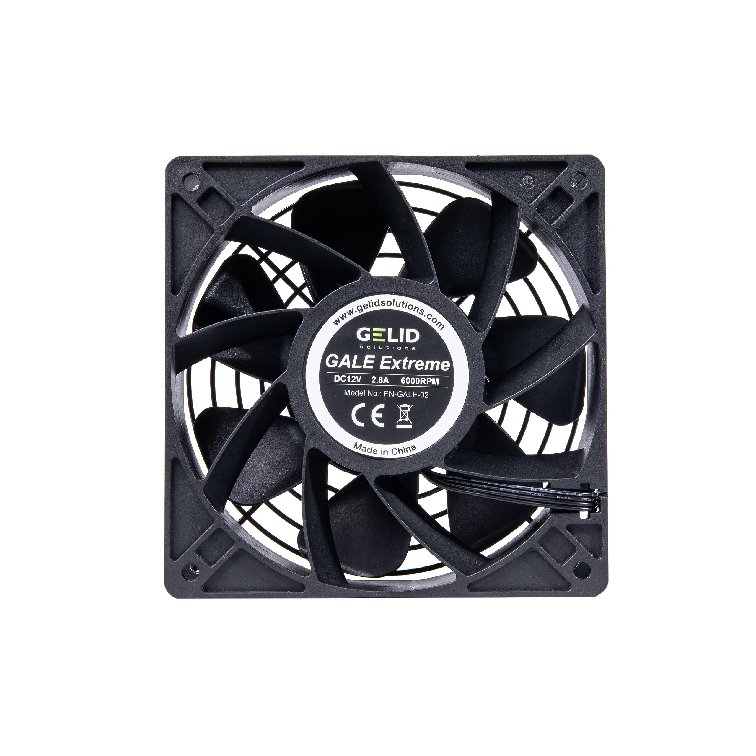 Gelid Solutions Gale Extreme - Dual Ball Mining Fan, 120mm for Extreme Performance, 6000 RPM, 120x120x38