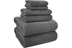 ANKING 40x80 Inches Bath Sheets Extra Large Bath Towels for Adults Super Soft Quick Dry Light Weight Lint Free Microfiber Shower Towels (Charcoal,6Pack)