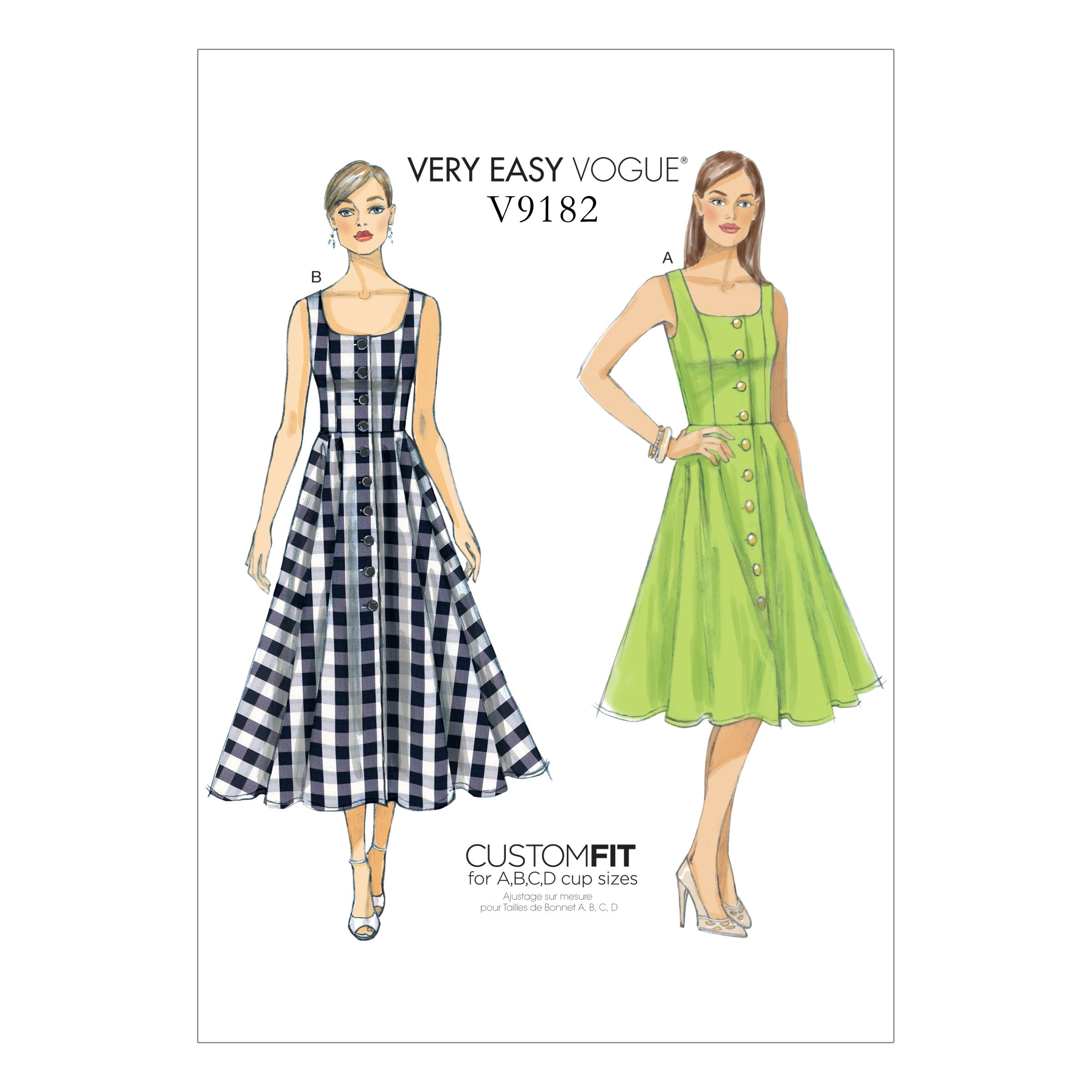 Vogue Patterns 9182 A5 Misses Dress, Size 6-14