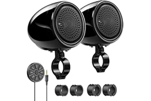 Ehaho 4" Motorcycle Speakers Bluetooth -Black