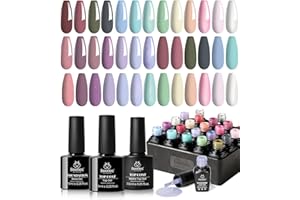 BEETLES GEL POLISH Beetles Winter Gel Polish Set – Healing Elixir 20 Colors Gel Nail Polish Kit, Pink Blue White Green Pearl with Base Coat Matte Glossy Top Coat for DIY Manicure Gift for Women