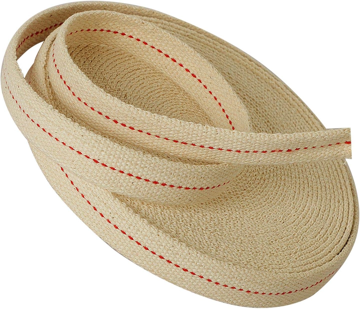 Oil Lamps & Accessories - ZOENHOU 1 Inch 33 Feet All Cotton Oil Wicks, Oil Lamp Wick with Red Stitch Replacement Oil Lanterns Wick for Kerosene Burner Lighting or Paraffin Oil Based Lanterns
