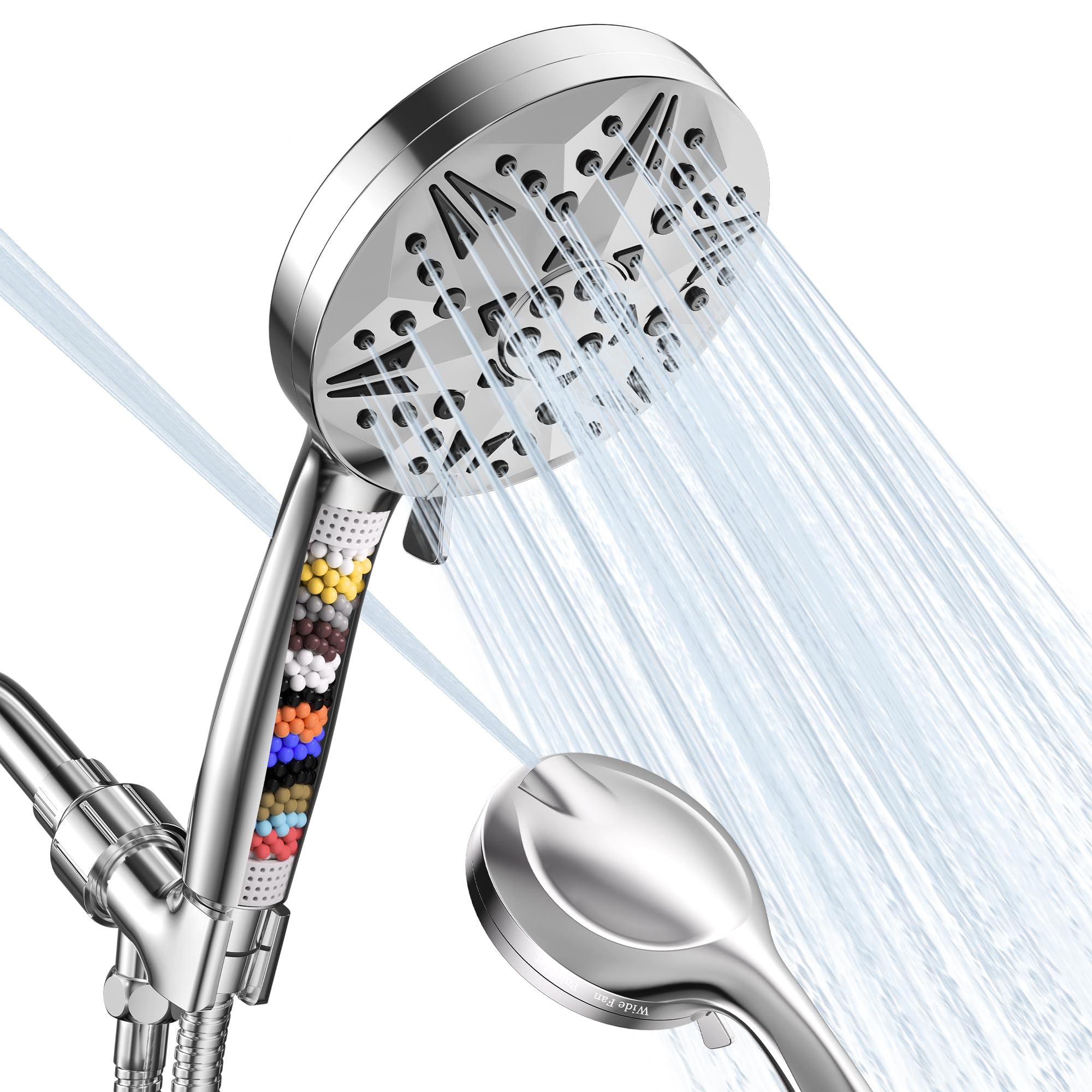 Photo 1 of **PARTIAL SET**Clarston Filtered Shower Head with Handheld, 10 Modes High Pressure Detachable Showerhead with Filters, Showerheads Filter for Hard Water, Anti-Clog Silicone Nozzles, Removes Chlorine & Heavy Metals