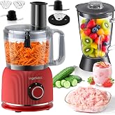 Food Processor and Blender Combo, 88 oz Food Chopper | Kitchen Appliance for Meat Vegetable and Dough, 70oz 800W Glass Jar Blender with 2 Speeds and Pulse for Smoothie, Upgrade