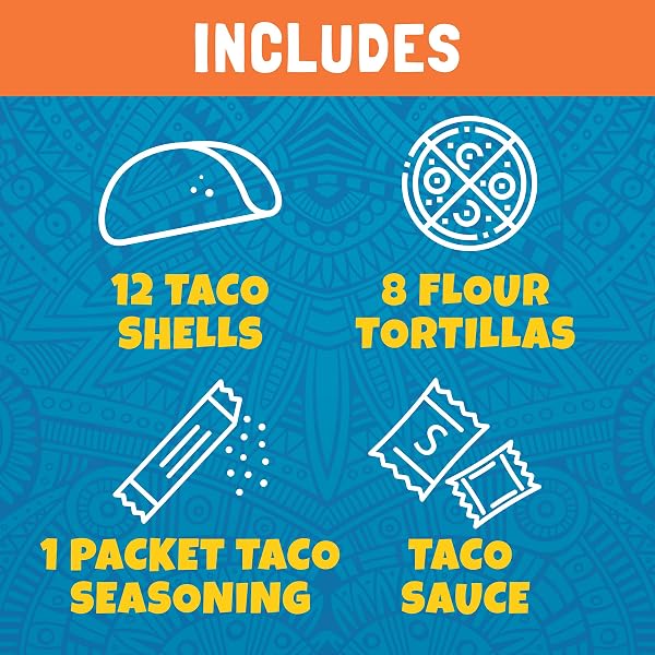 ORTEGA GRANDE TACO KIT, 12 TACO SHELLS & 8 TORTILLAS, TACO SEASONING AND TACO SAUCE