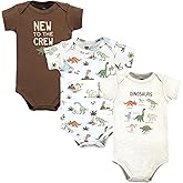 Hudson Baby Unisex Baby Cotton Bodysuits, Dinosaur Adventures 3-Pack, Preemie