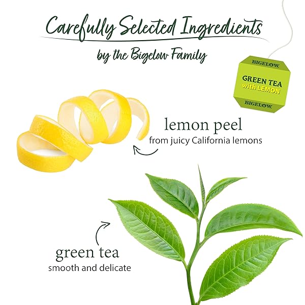BIGELOWTEA GREEN TEA WITH LEMON (CAFFEINATED), 20 COUNT