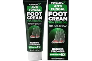 TERRAMED JUST THINK COMFORT Foot Cream with Tea Tree Oil | Antifungal Cream to Soothes Cracked Heels, Dry Skin & Itchy Feet | Helps with Athlete’s Foot, Nail Fungus & Jock Itch | Relieves Itching & Burning | 4.05 fl oz