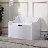 AVC Designs Toy Chest Ottoman Bench White MDF with Soft Close Hinges view 2