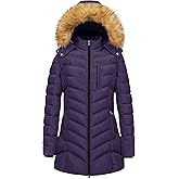 CREATMO US Women's Winter Hooded Coat Waterproof Warm Long Puffer Jacket Parka