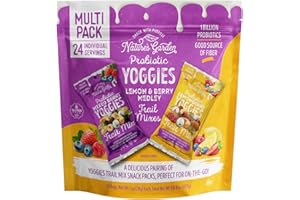 Nature's Garden Probiotic Yoggies Trail Mix Multipack, 24oz (Lemonberry 12x1oz + Mixed Berry 12x1oz) - Yogurt Covered Fruit & Nut Snack for Adults & Kids - High Fiber, Gluten-Free, No Artificial Flavors and Colors, Variety Pack