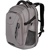 SwissGear Travel Tech Elite Laptop Backpack – Fits Laptops up to 16” – ScanSmart TSA-Friendly Backpack with USB Port, Shoe Compartment & Organizer Pockets – Grey Ballistic