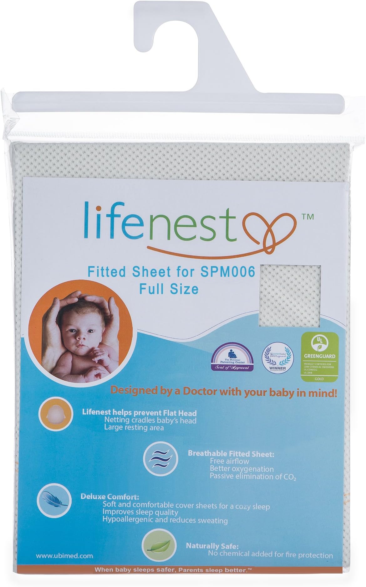 Lifenest Breathabble Fitted Sheet for Lifenest SPM006 Full Size Crib Mattress