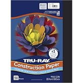 Pacon Tru-Ray Heavyweight Construction Paper, Black, 9" x 12", 50 Sheets, Sulphite Construction Paper