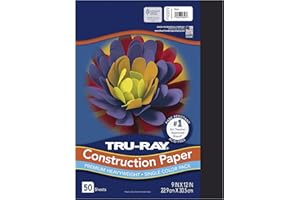 Pacon Tru-Ray Heavyweight Construction Paper, Black, 9" x 12", 50 Sheets, Sulphite Construction Paper