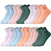 Eurzom 10 Pairs Socks Womens Crew Elastic Ankle Length Cotton Socks Aesthetic Cute Lightweight Low Cut Gifts for Women