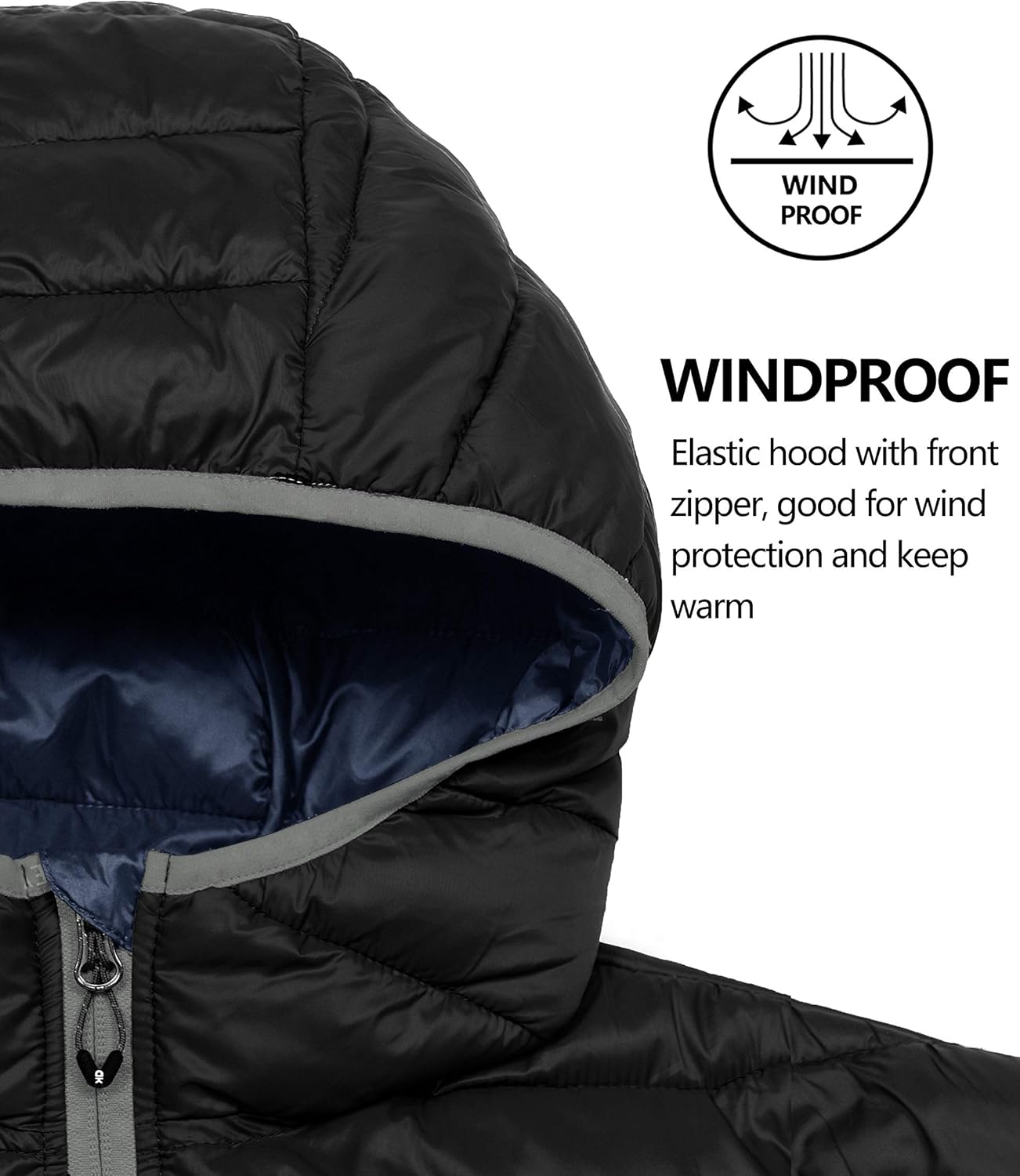 Little Donkey Andy Men's Packable Lightweight Puffer Jacket Hooded Windproof Winter Coat with Recycled Insulation: Clothing