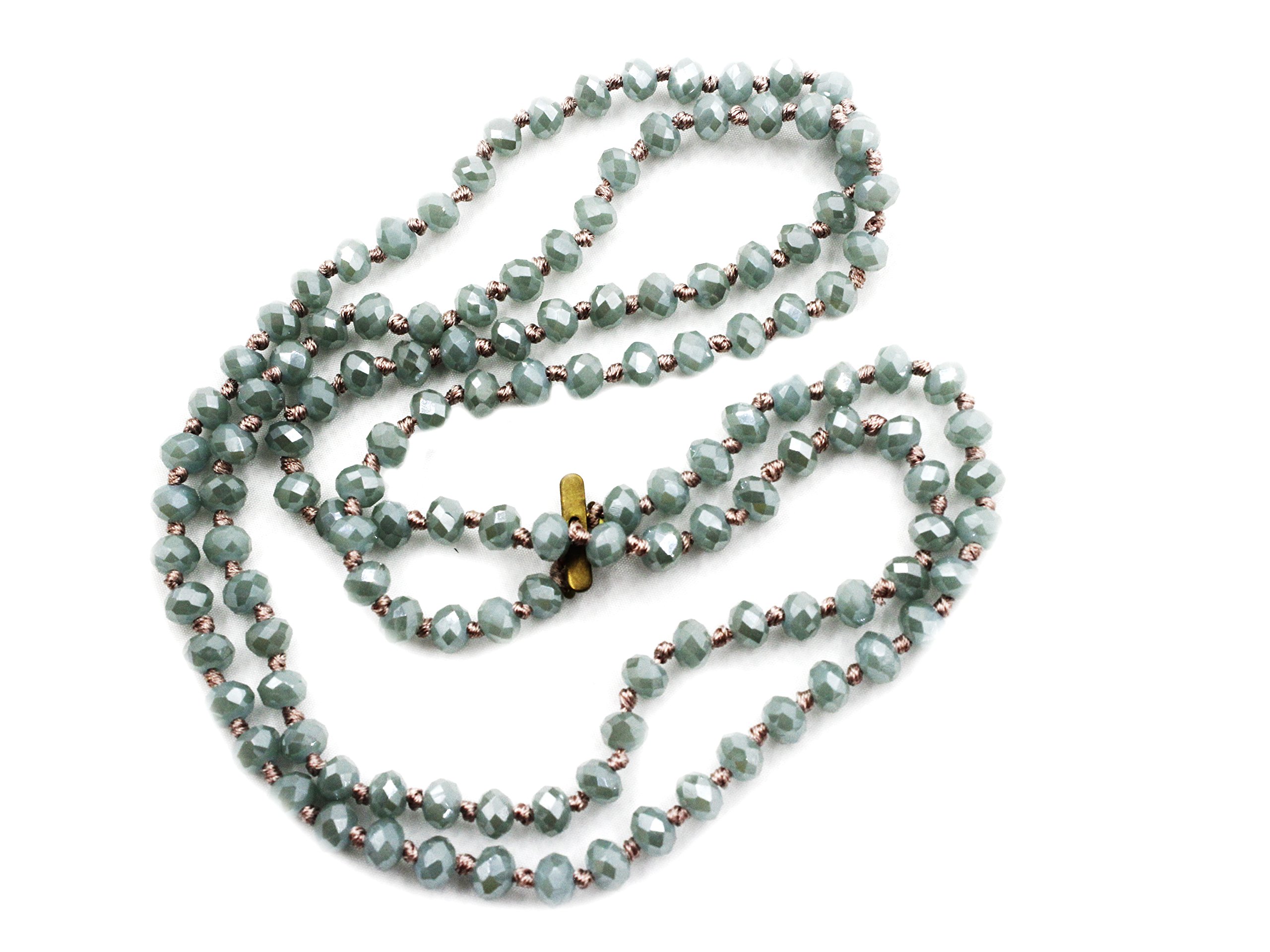 STAR BY QUEEN New Fashion Handmade Long Crystal Bead Chain Necklace Sweater Neckalce (Blue)