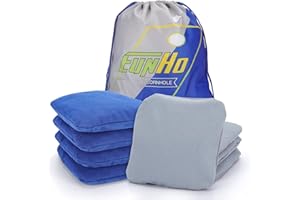 EunHo Dual Sided Cornhole Bags Regulation Set of 8 Professional Cornhole Bean Bags Slick and Stick for Tossing Game-All Weather