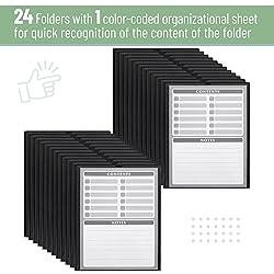 Mr. Pen- Black Plastic Folders with Pockets and