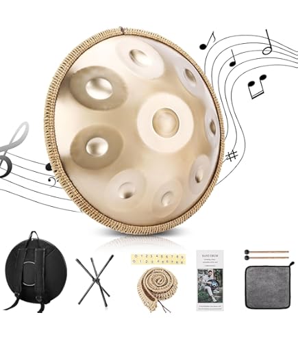 Amazon.com: 18 Inches G Minor Kurd Handpan Drum,440Hz 9 Notes Hand
