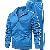 GXAMOY Men's Athletic 2 Pieces Tracksuit Casual Full Zip Jogging Sweat Suit Workout Sports Set Sportswear