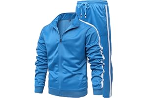 GXAMOY Men's Athletic 2 Pieces Tracksuit Casual Full Zip Jogging Sweat Suit Workout Sports Set Sportswear