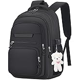 KBTYE Cute Girls Backpack for School Kids Travel College backpack for Women Teen Black Bookbags Aesthetic Laptop Bagpack