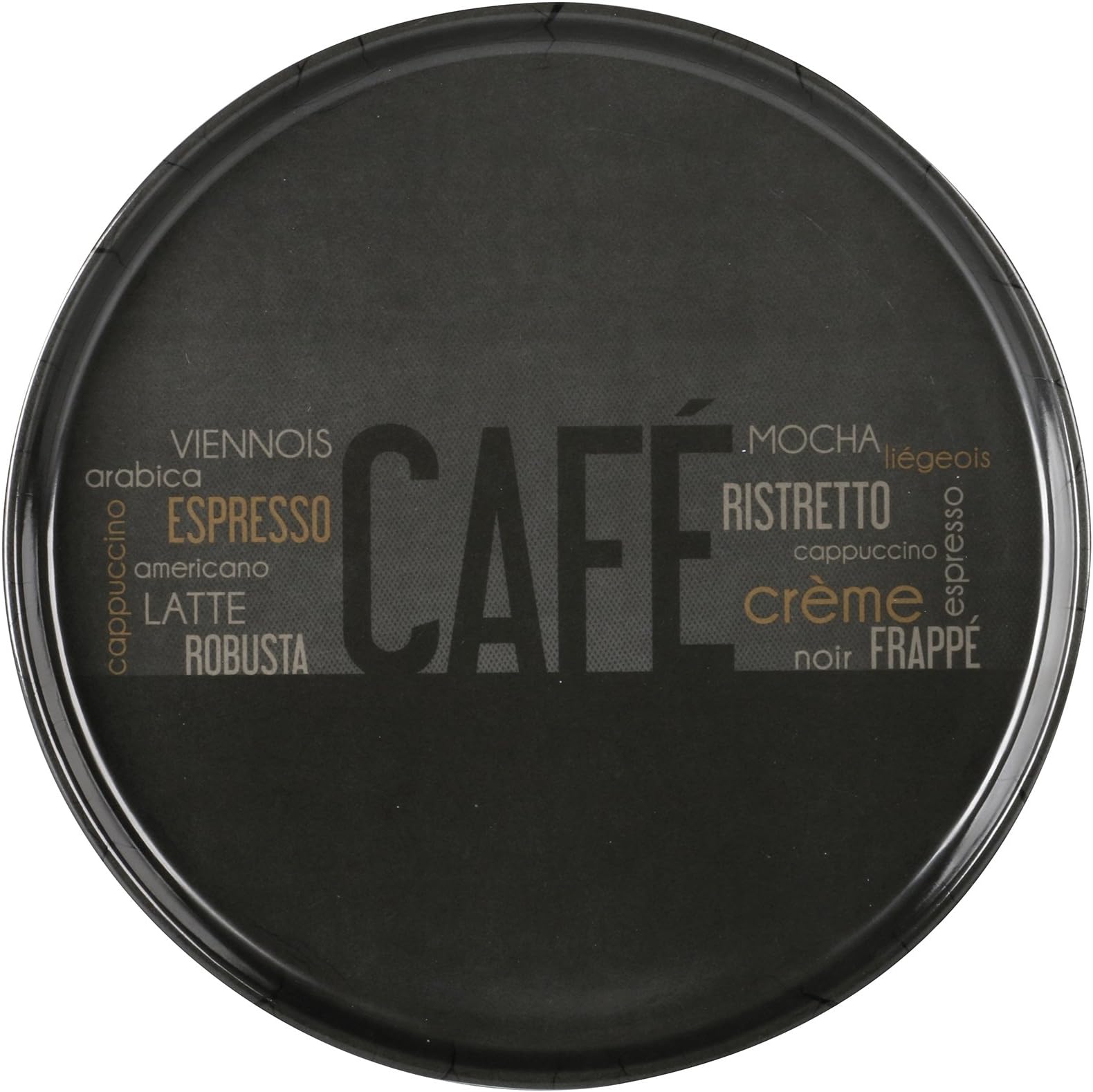 FAVECO 516687 – Round Serving Tray, Melamine, Reason Ristretto, 32 x 32 x 2 cm, Multicolor